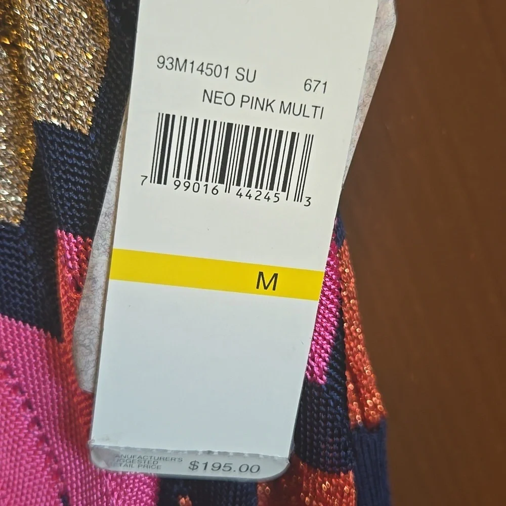 Laundry-Navy multi strapless knit dress Size M. NWT. - Picture 2 of 13